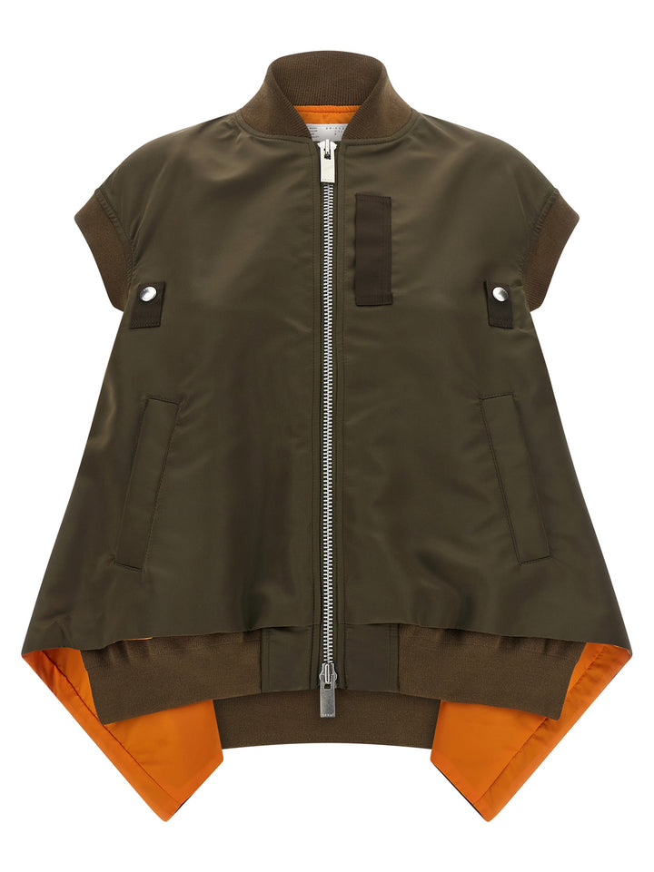 Sacai Asymmetrical Hem Vest Gilet - Verde | cc3ced300deeb1b36fd87d3cbcdbb5e5094978d9