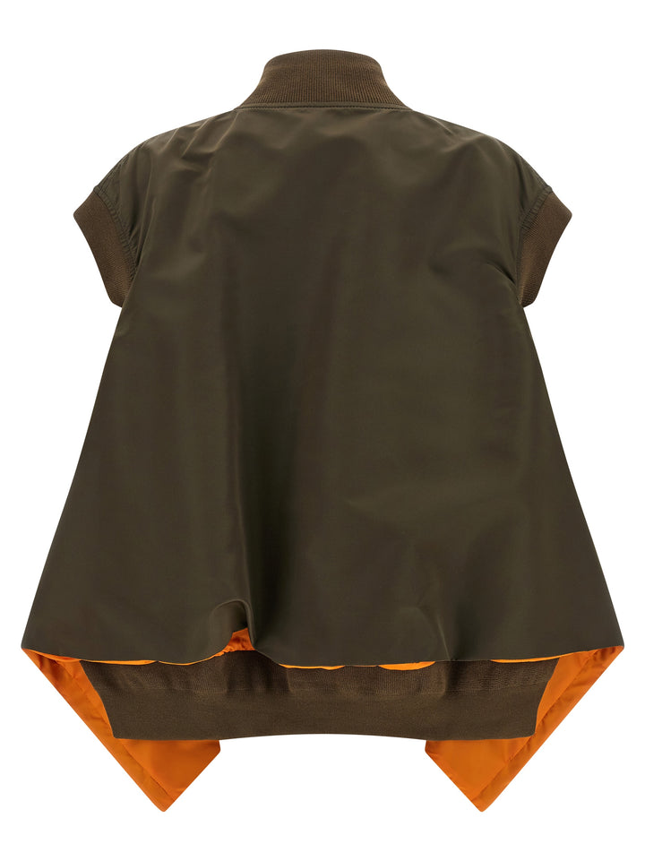Sacai Asymmetrical Hem Vest Gilet - Verde | 1192e8122de056bbc984b65c4d202c197485e942