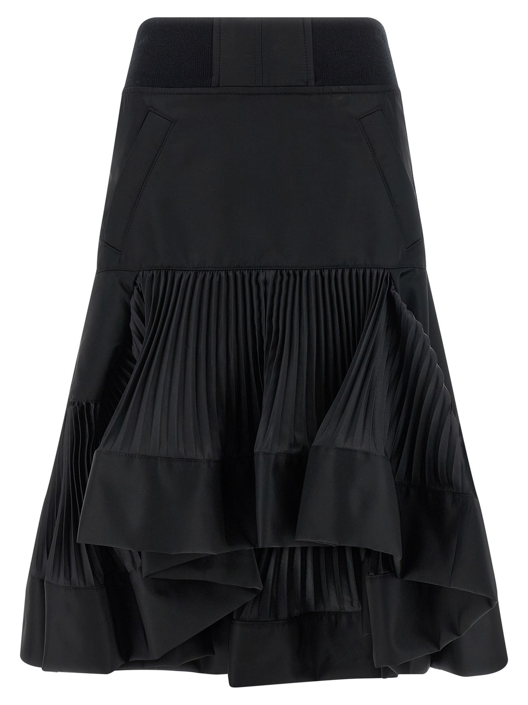 Sacai Pleated Insert Skirt Gonne - Nero | d9fb2f5b51aec44e896cae6678691a82b5159d96