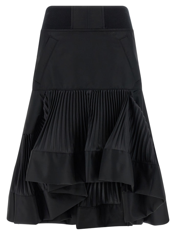 Sacai Pleated Insert Skirt Gonne - Nero | d9fb2f5b51aec44e896cae6678691a82b5159d96