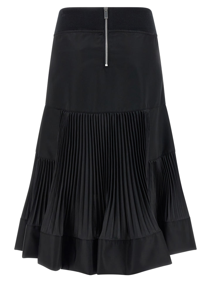 Sacai Pleated Insert Skirt Gonne - Nero | dfa9dfe5021b97fe29ff26e0a4a70d2cf0a0bd60