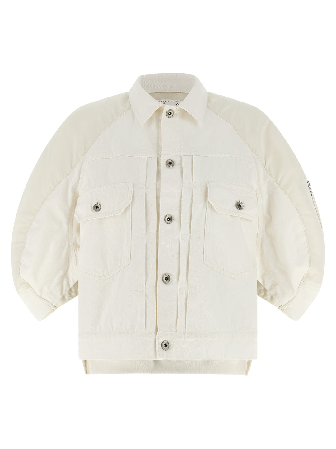 Sacai Hybrid Bomber Jacket Puffer Jackets - Bianco | 90920bb80065434ff983ec8cb0435540857cd408