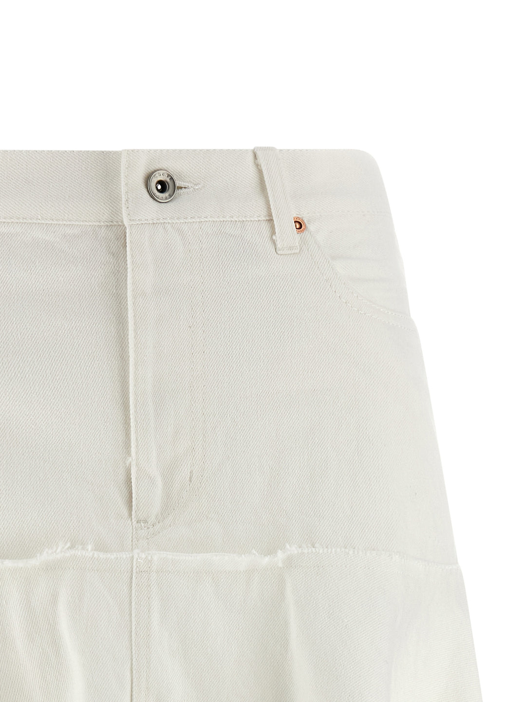 Sacai Satin Denim Skirt Gonne - Bianco | 5a869e4c67f7d295cb3e8d121f66084d2765b640