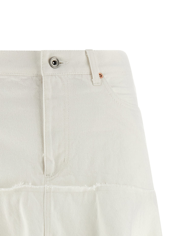 Sacai Satin Denim Skirt Gonne - Bianco | 5a869e4c67f7d295cb3e8d121f66084d2765b640