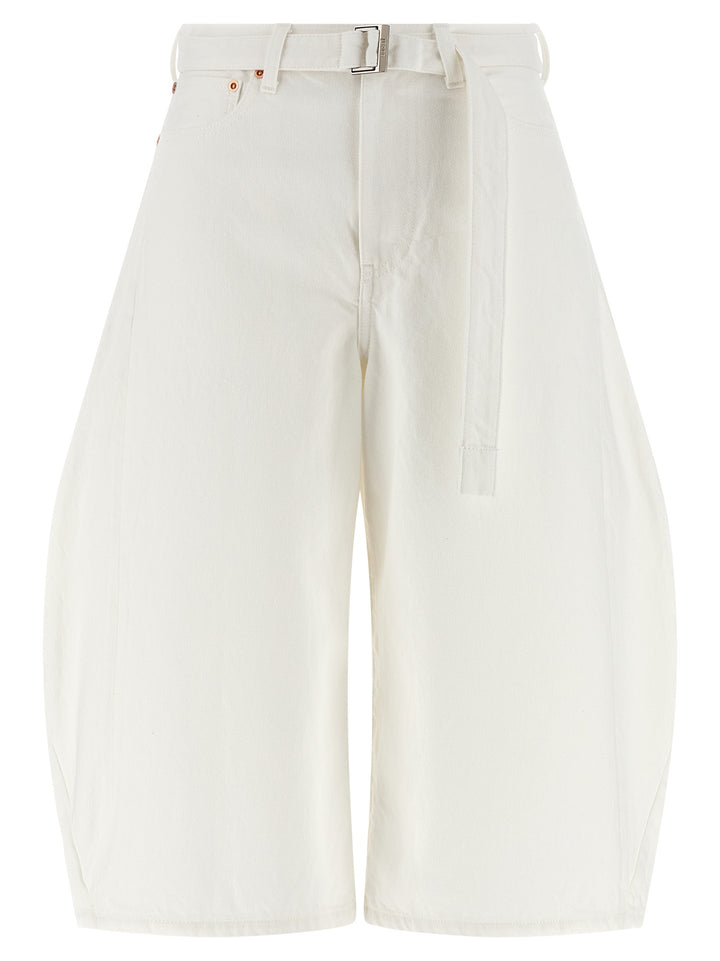 Sacai Bemuda Curved Leg Bermuda e Short - Bianco | c6e1060913256c7b9e275eaec59e11f8e373203e