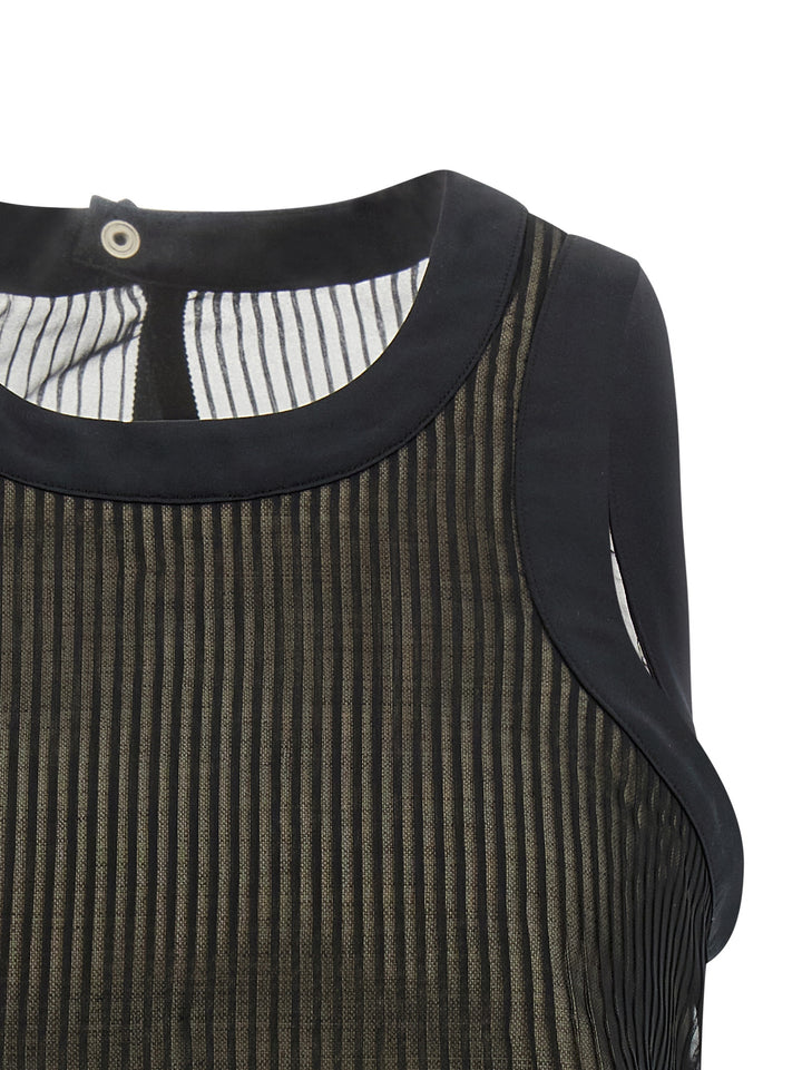 Sacai Chiffon Top Top - Nero | b33f0a1c41417ff9d59378453690a603b4777208