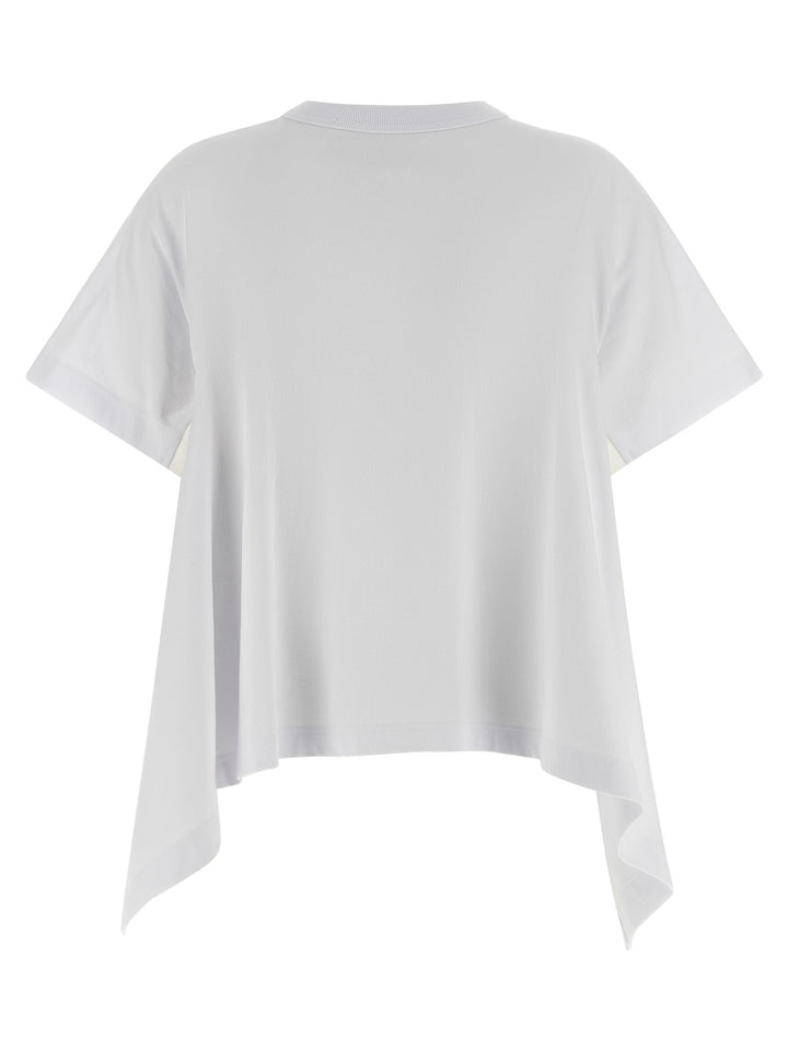 Sacai Denim Insert T shirt - Bianco | 9f82a57064190f7ae4ea2ce4be8bd4624d6b9f64