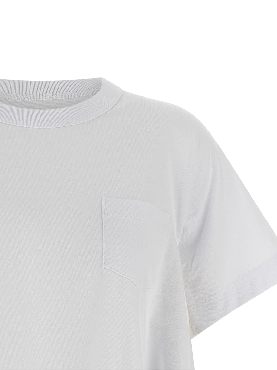 Sacai Denim Insert T shirt - Bianco | 1e1b3ae33d5c48b15cfdd9cf4bfc53466183bf6f