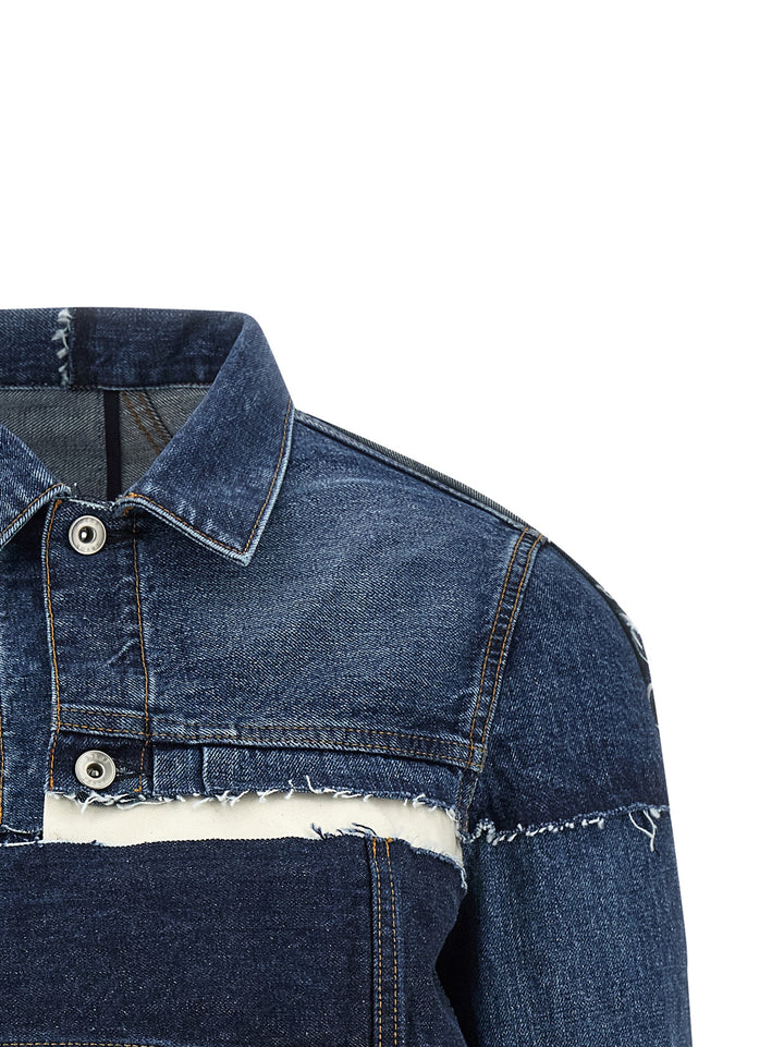 Sacai Patchwork Denim Jacket Puffer Jackets - Blu | 3a5a4e3655868017bbf78e61b8b6b05dbe207201