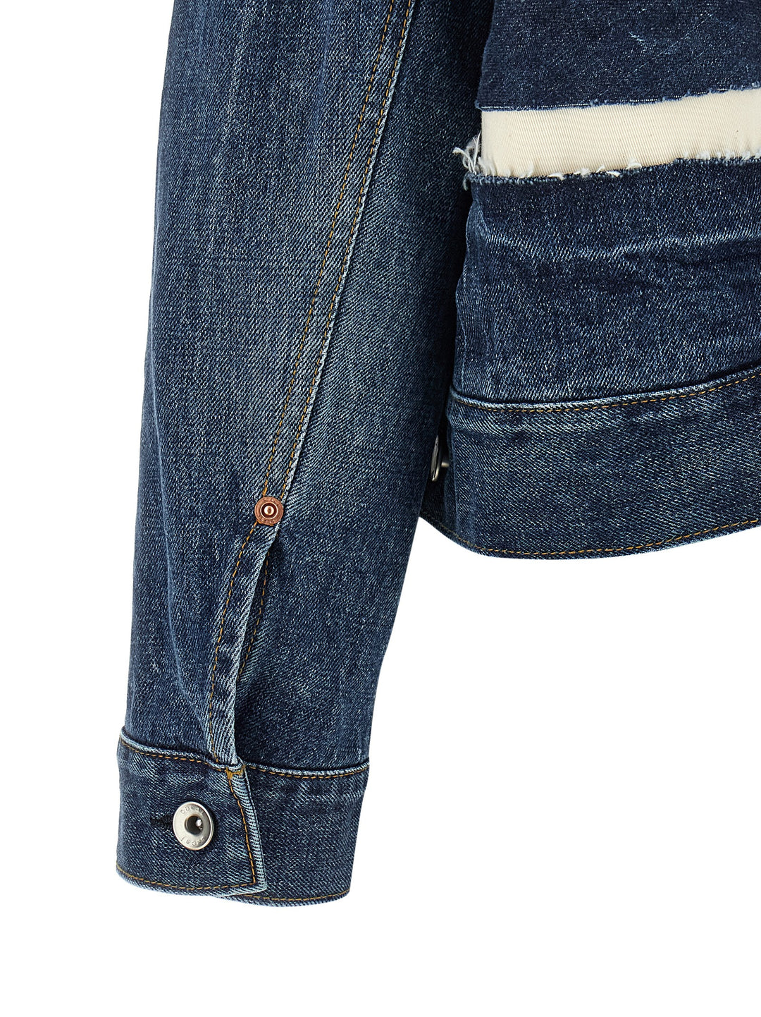 Sacai Patchwork Denim Jacket Puffer Jackets - Blu | a68a8904ad4c0e10245369fc5940fa1c1e8b5094