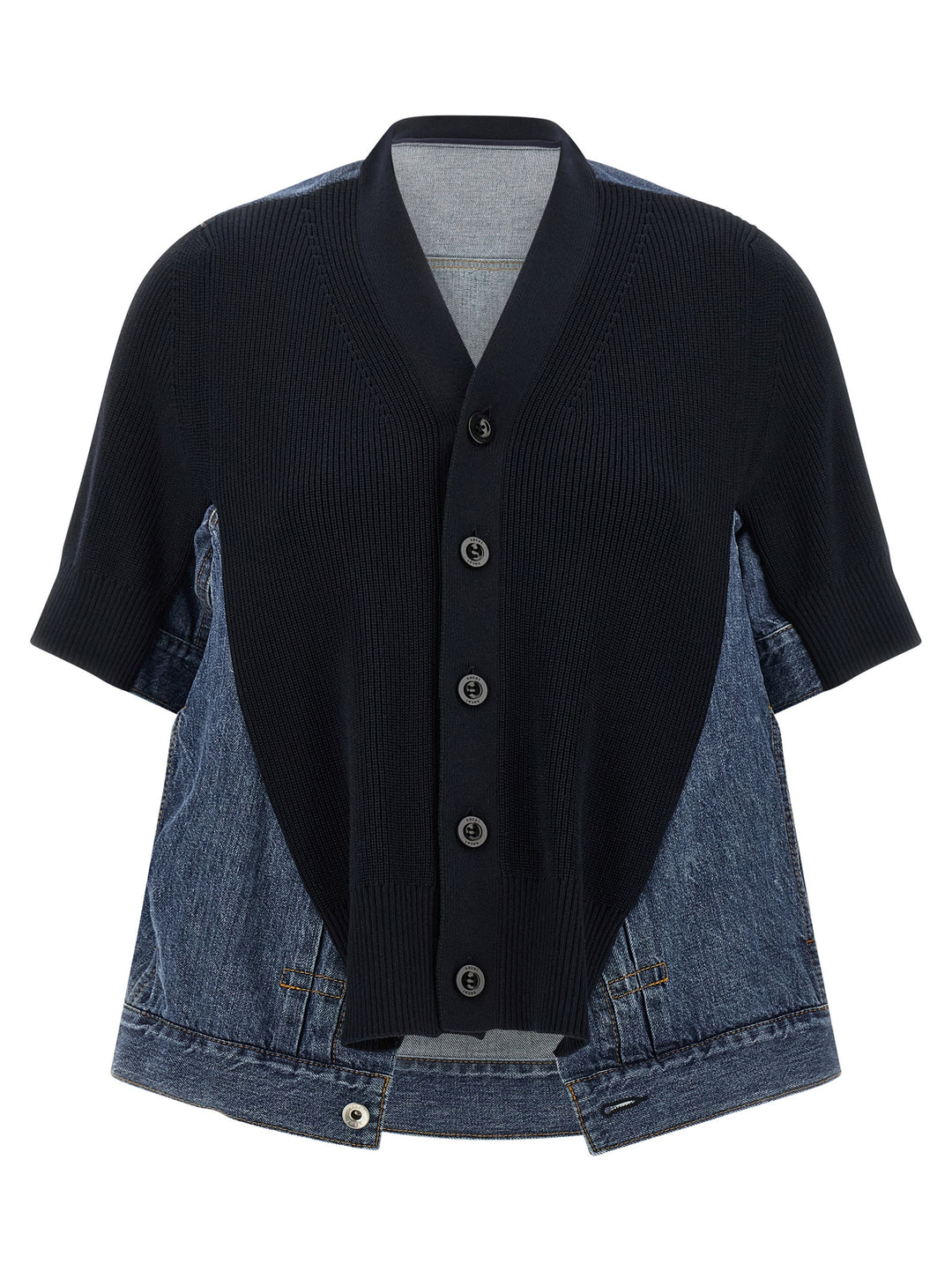 Sacai Denim X Knit Maglioni - Blu | 5cfe4ce044bc56ce16e95be5afb6f5ee2abd49ac
