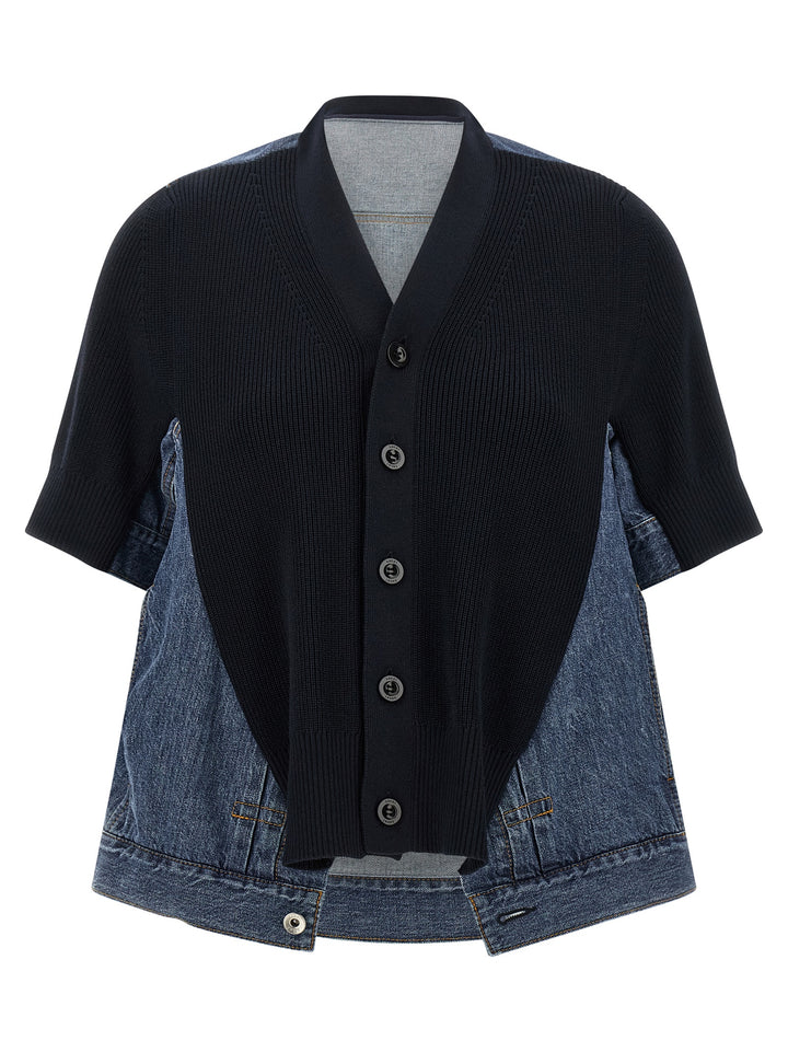 Sacai Denim X Knit Maglioni - Blu | 5cfe4ce044bc56ce16e95be5afb6f5ee2abd49ac