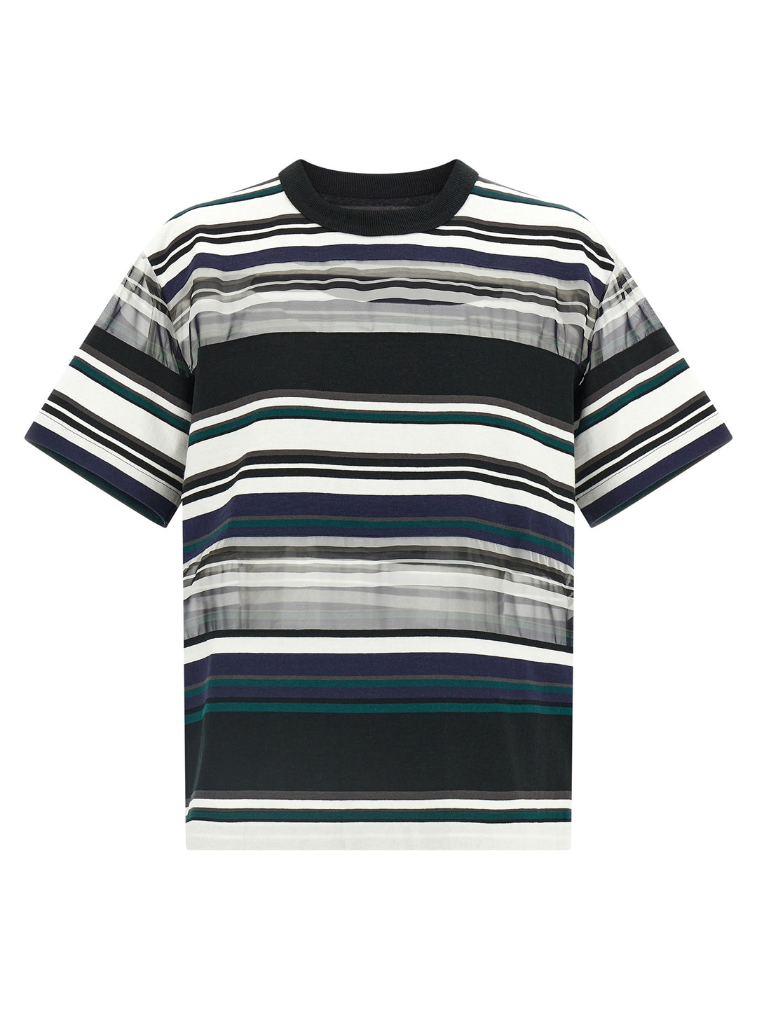 Sacai Organza Insert T shirt - Multicolor | 8859ea000f81b9e2d9d2e7f15cd64f5dd8df00ef