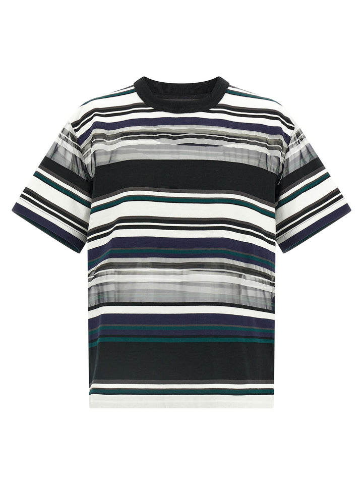 Sacai Organza Insert T shirt - Multicolor | 8859ea000f81b9e2d9d2e7f15cd64f5dd8df00ef