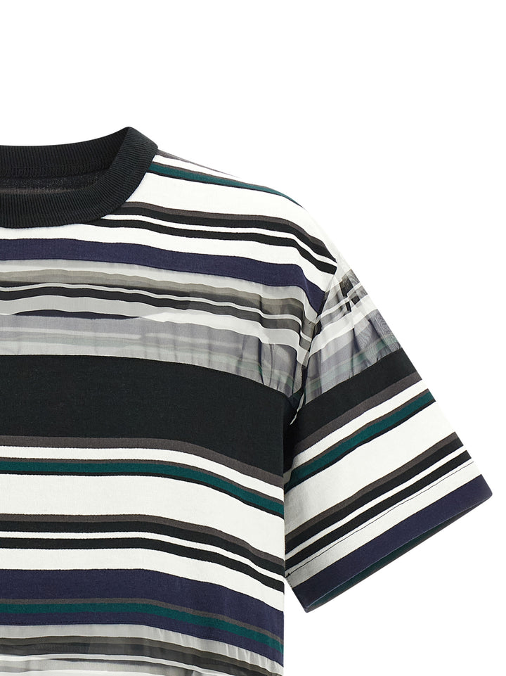 Sacai Organza Insert T shirt - Multicolor | 3ebbf3c40072a58493954a3ca0baafc85d4d6dc5