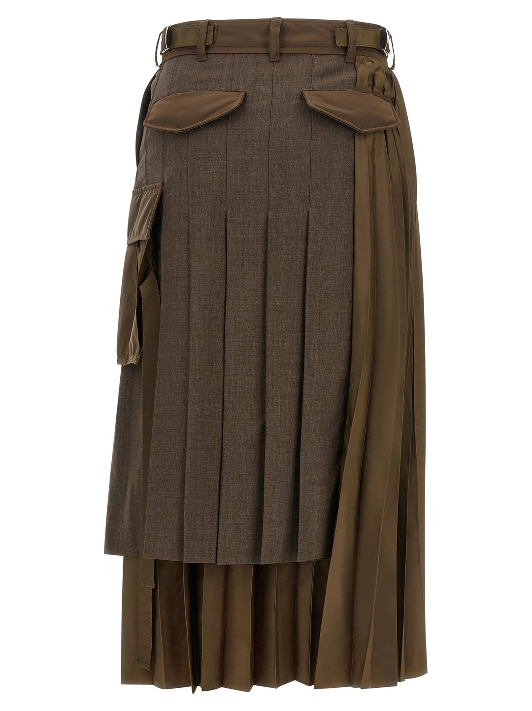 Sacai Hybrid Construction Skirt Gonne - Marrone | 3b7c8c8a7ea29287dcefae447038a70e12a2bf46
