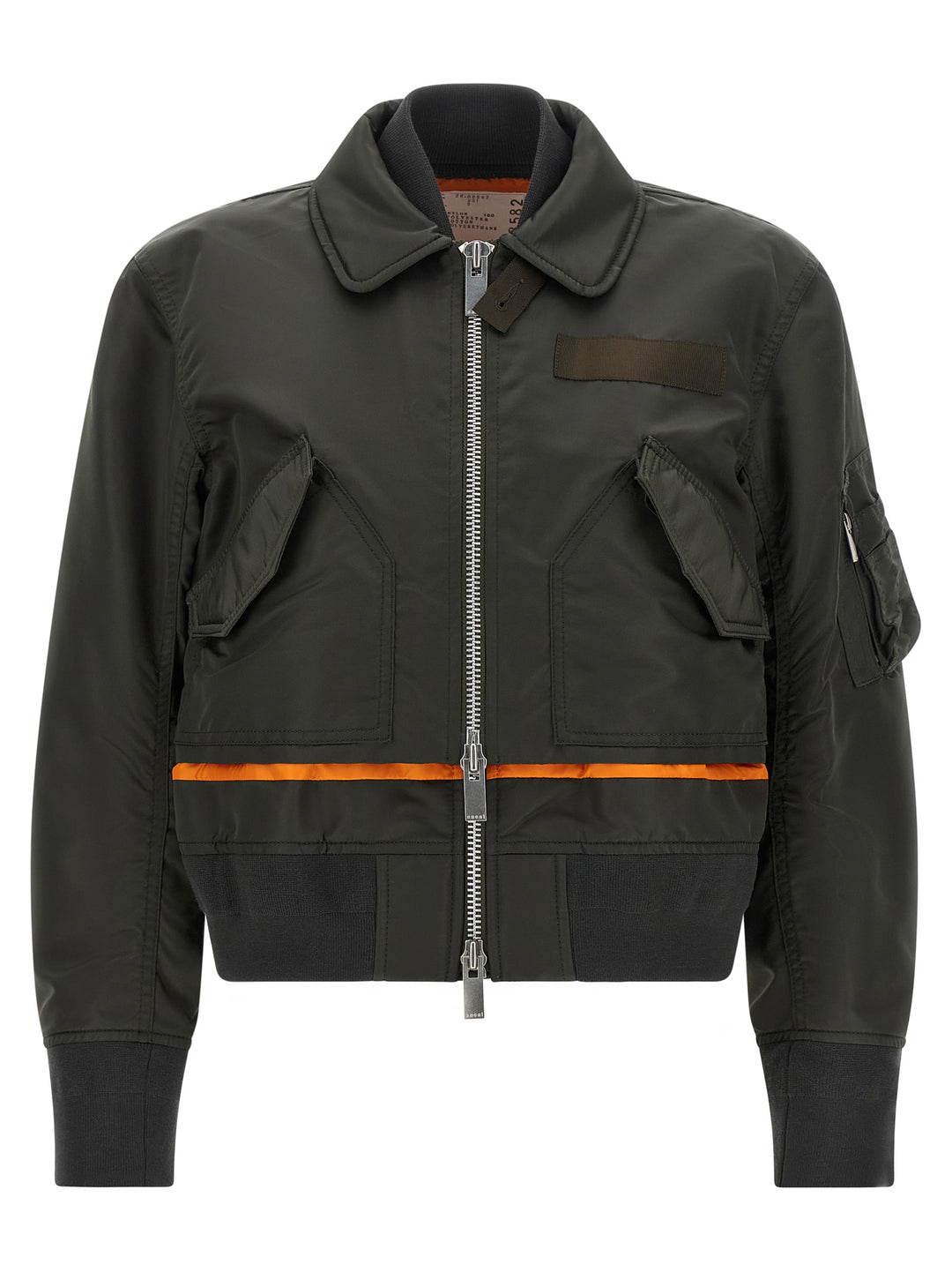 Sacai Double Layer Blouson Puffer Jackets - Verde | 923f5a0fe9768f303bd79d5450d0645799fadf5e