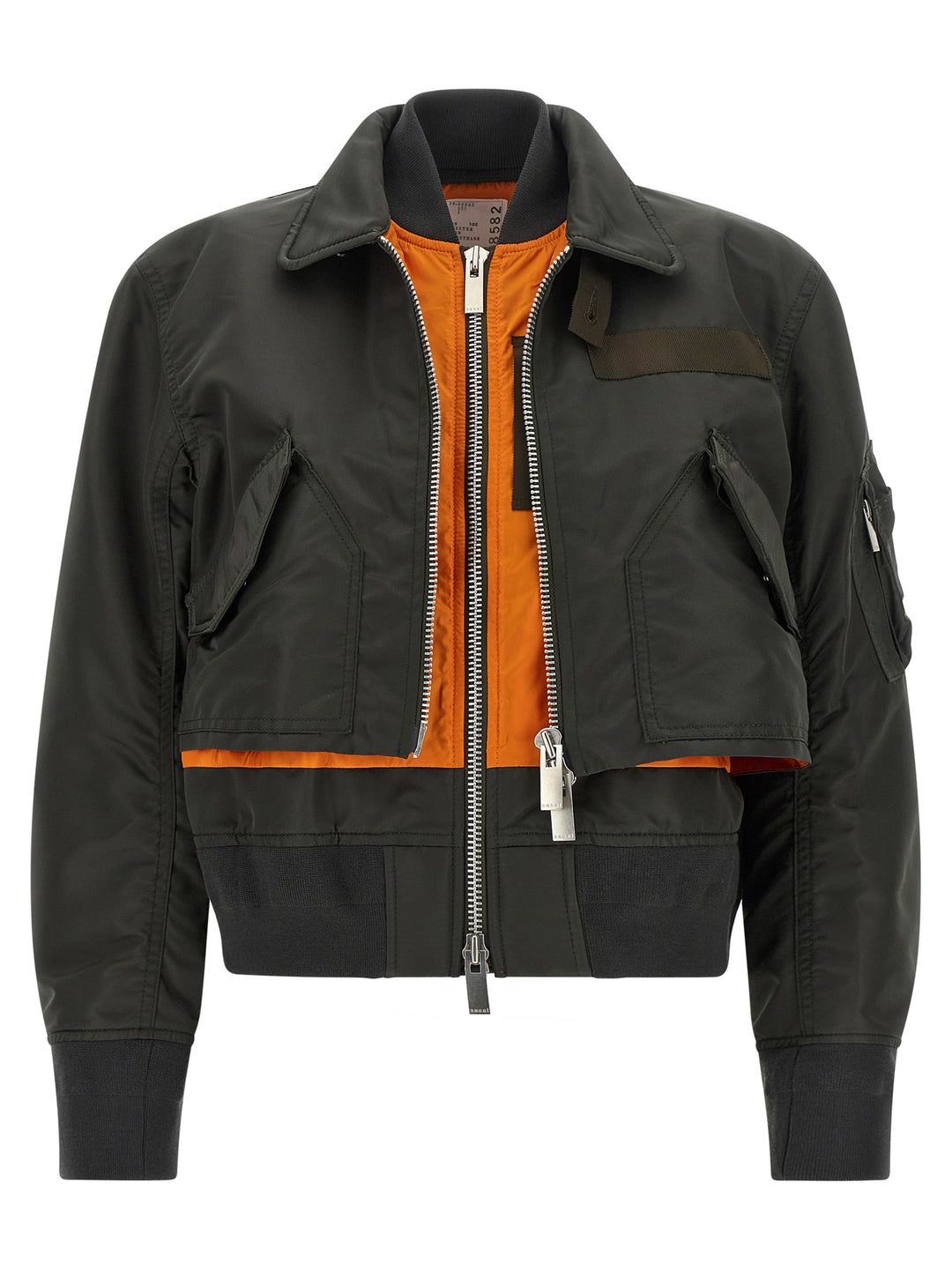 Sacai Double Layer Blouson Puffer Jackets - Verde | b8288bb0cb5e031b43367159fe4953e64832667d