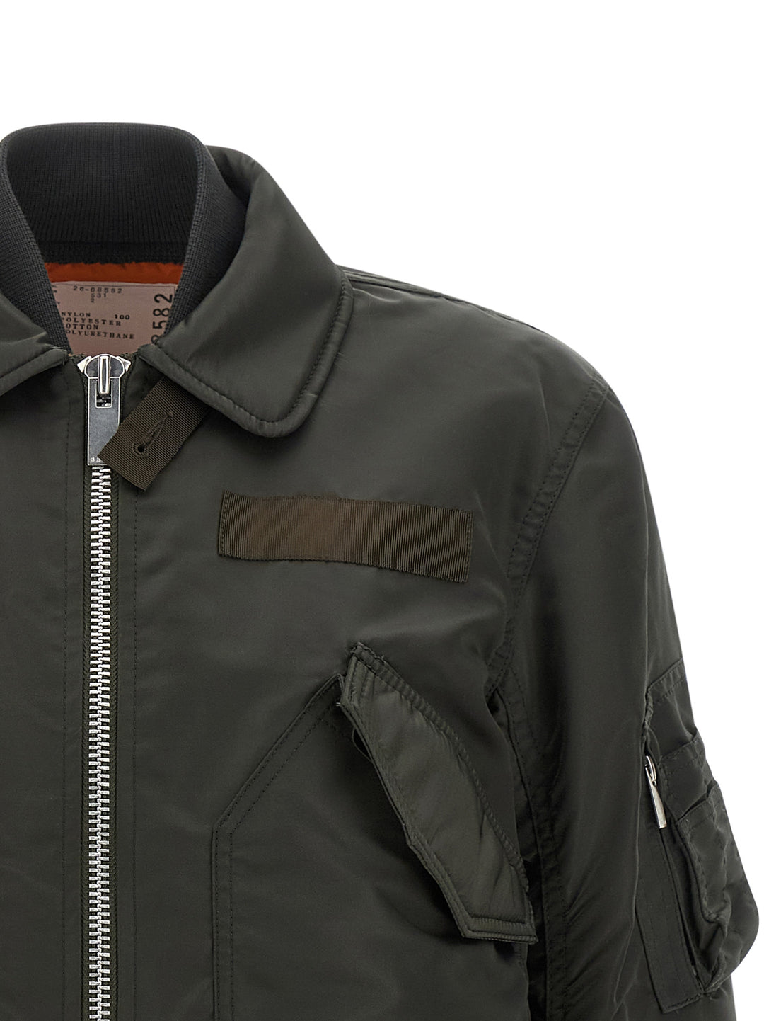 Sacai Double Layer Blouson Puffer Jackets - Verde | 53c298c2a2c11a13a7d4f92b3c2b52e28a1ac4a6