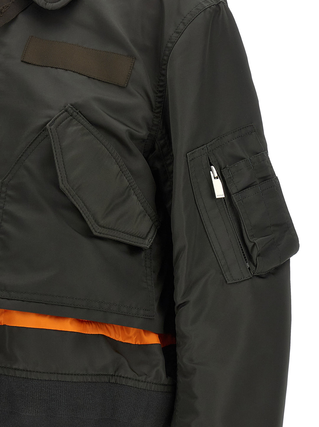 Sacai Double Layer Blouson Puffer Jackets - Verde | c3a960c8520001bdaf859c13b2104593ef583643