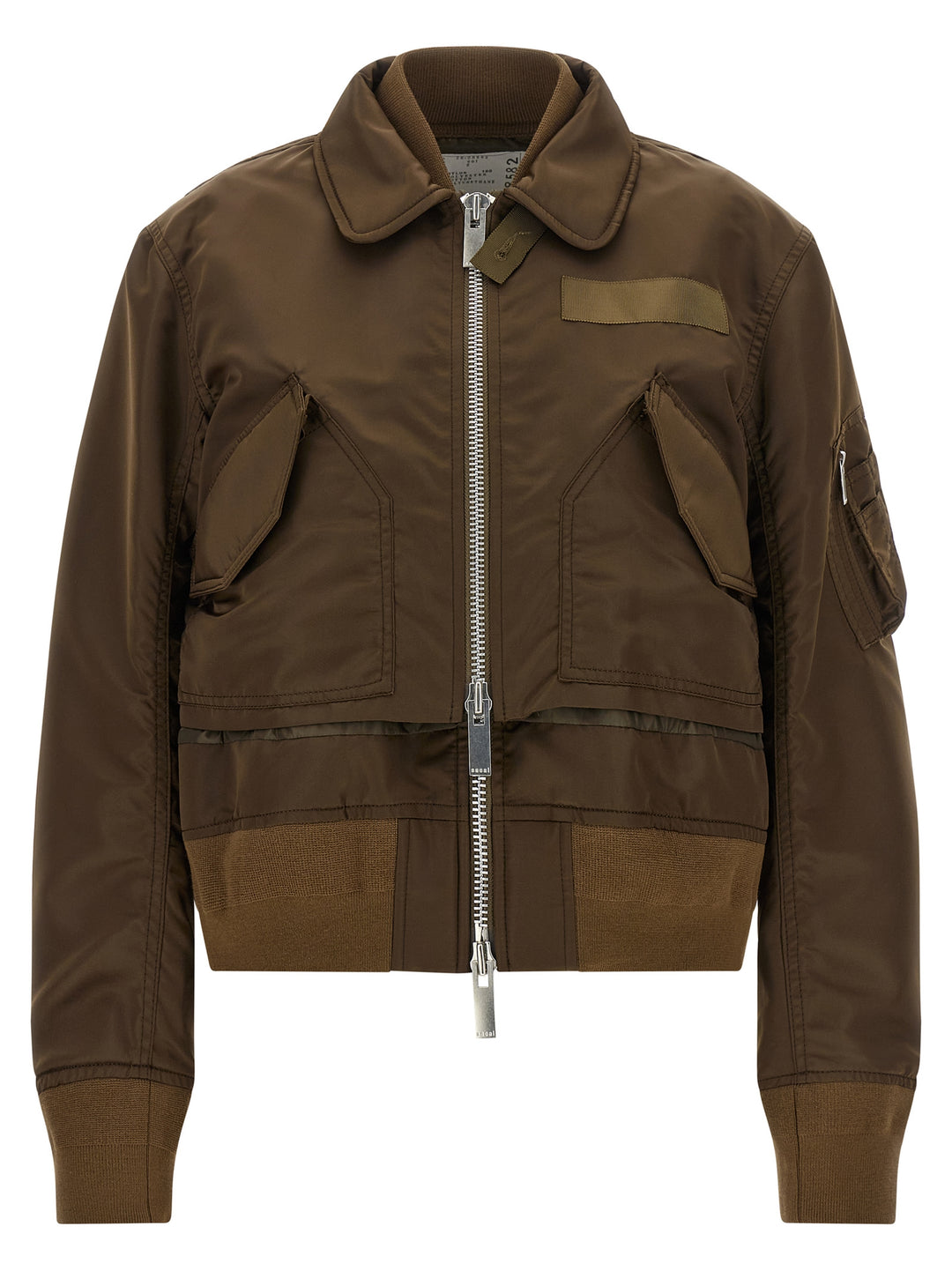 Sacai Double Layer Blouson Puffer Jackets - Marrone | cdafac23ffd6a183c24490d9512cd9c9922675be