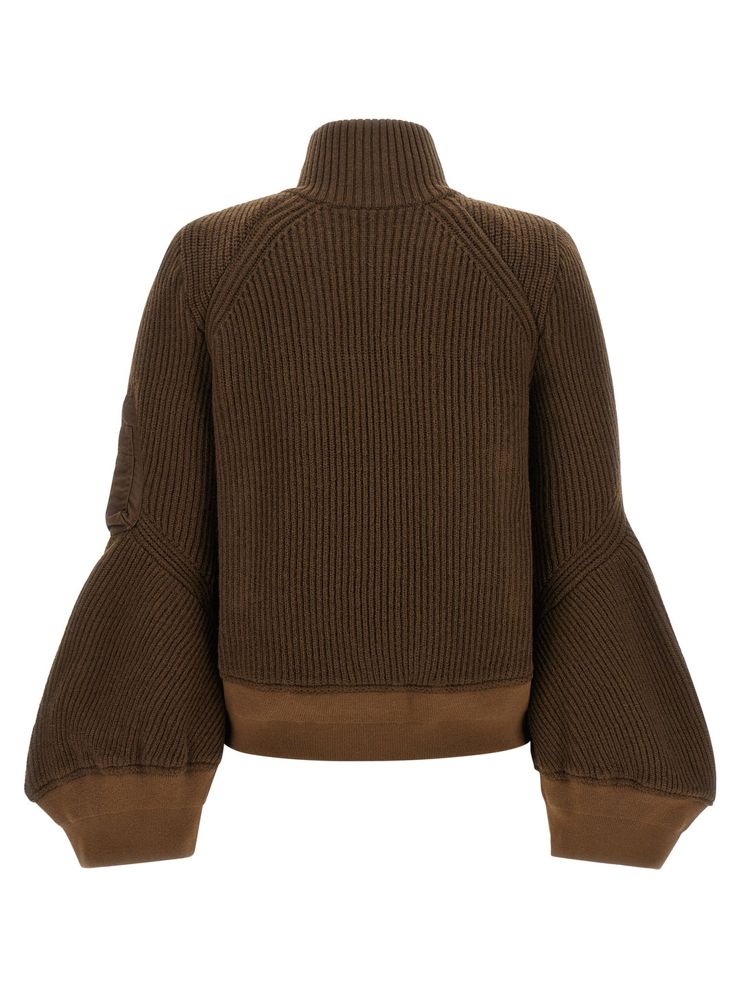 Sacai Nylon Twill X Wool Knit Puffer Jackets - Marrone | 6fa815fe8fa603a8ae9d3a32e4bf36f25c518901