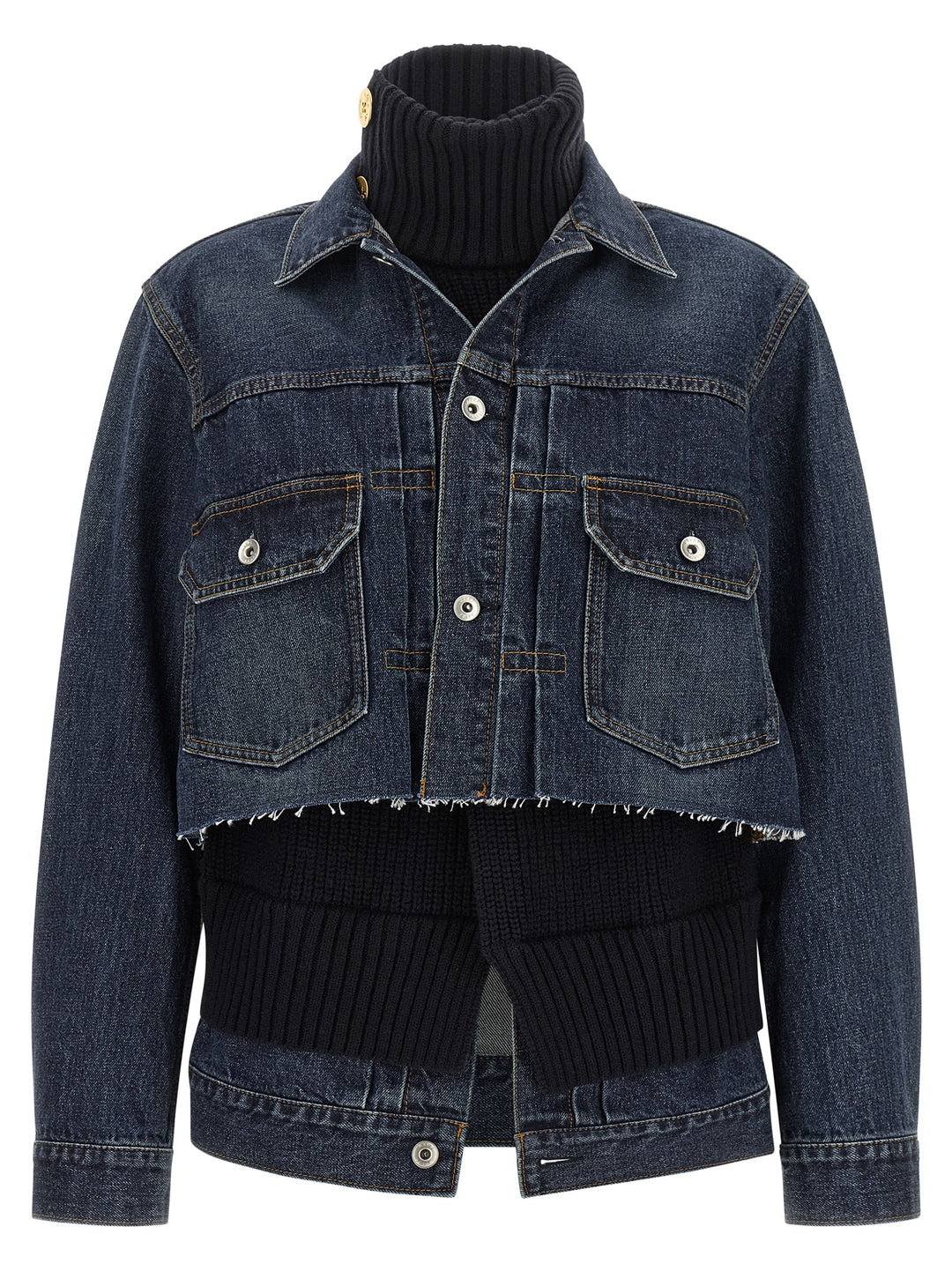 Sacai Hybrid Jacket Puffer Jackets - Blu | c849b335544a16c531a0eaf5dae0392158c6b2de