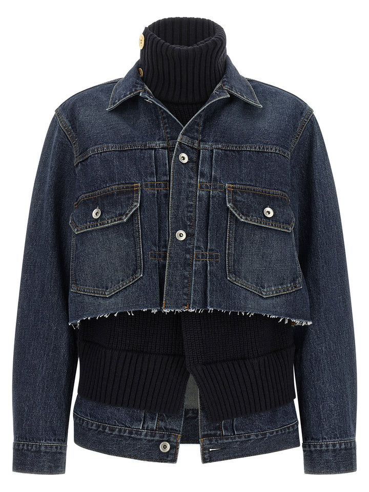 Sacai Hybrid Jacket Puffer Jackets - Blu | c849b335544a16c531a0eaf5dae0392158c6b2de