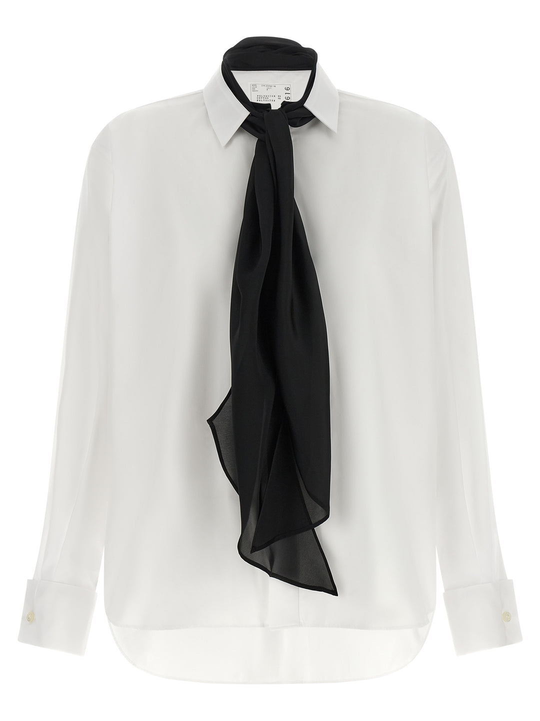 Sacai Scarf Shirt Camicie - Bianco/Nero | 55f3ac07fff232f44de8e07bb8beeb9c495f9ae0