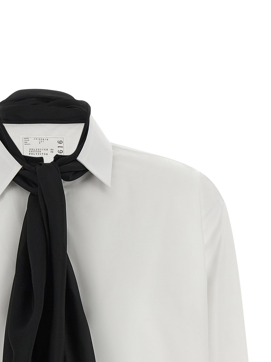 Sacai Scarf Shirt Camicie - Bianco/Nero | e47653c365b5dc2f0cdc2eae3b993e21f00a9038