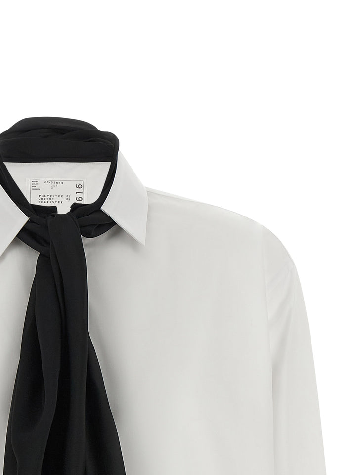 Sacai Scarf Shirt Camicie - Bianco/Nero | e47653c365b5dc2f0cdc2eae3b993e21f00a9038