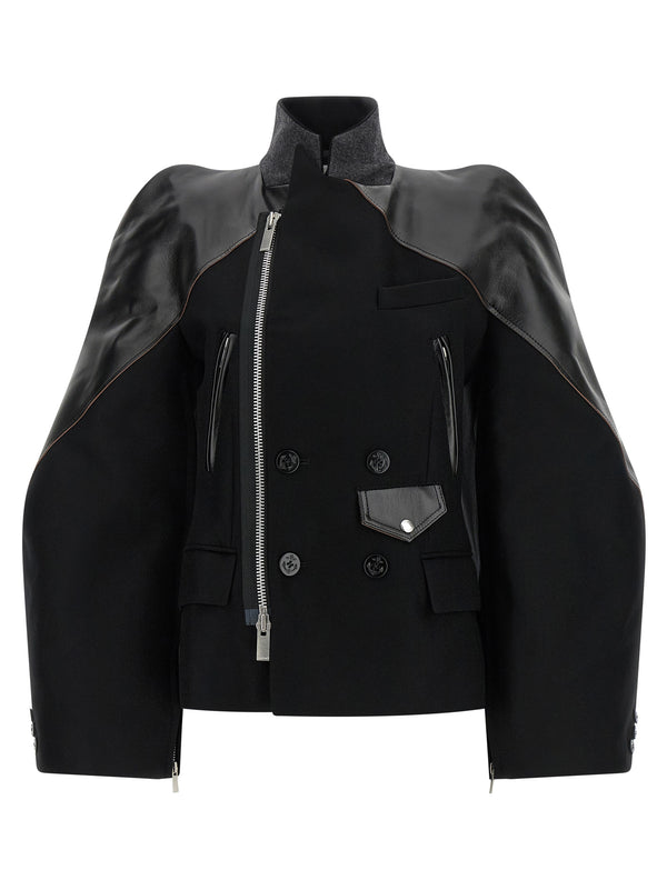 Chaqueta de lana Melton Plumas Negro