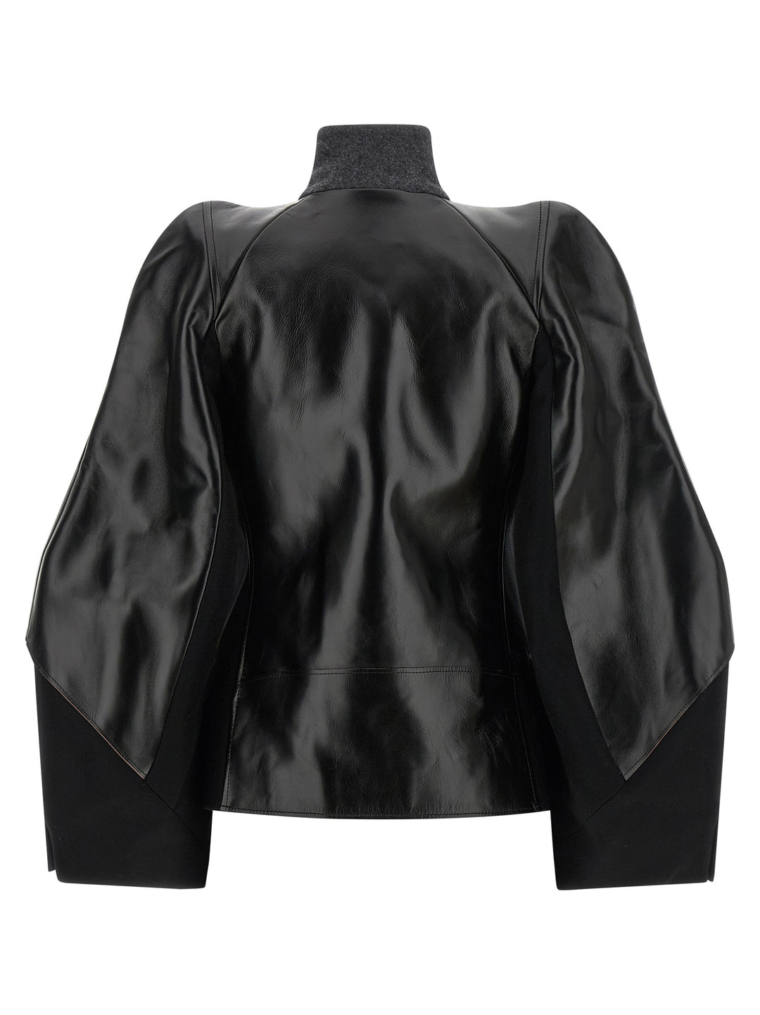 Sacai Melton Wool Jacket Puffer Jackets - Nero | cf159f0b2ba1cca4ce5b6b2a60f644142fdcde09