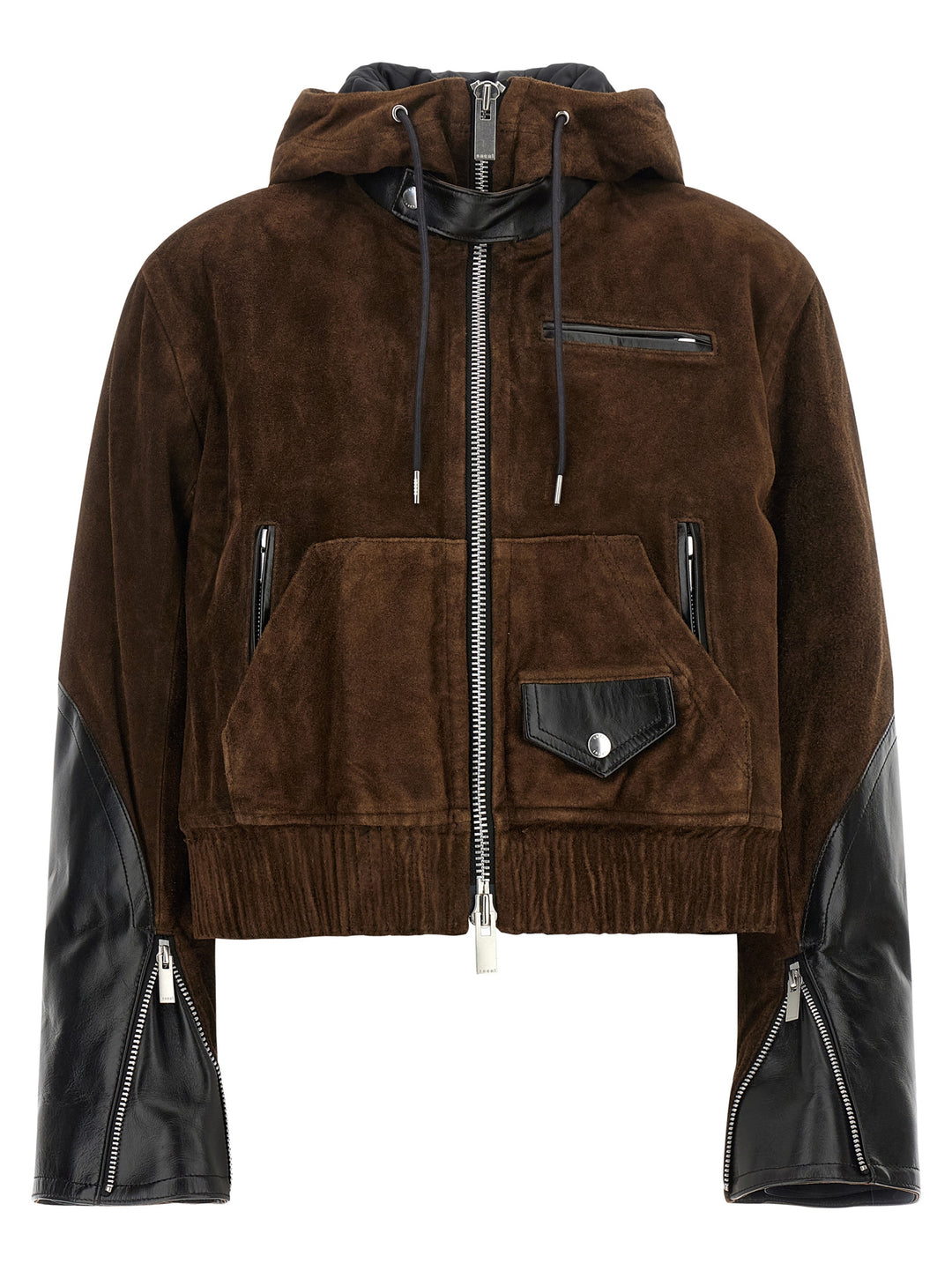 Sacai Suede Jacket Puffer Jackets - Marrone | cc6f35dbacfe42f27f15ecd9d8308e562ea6f240