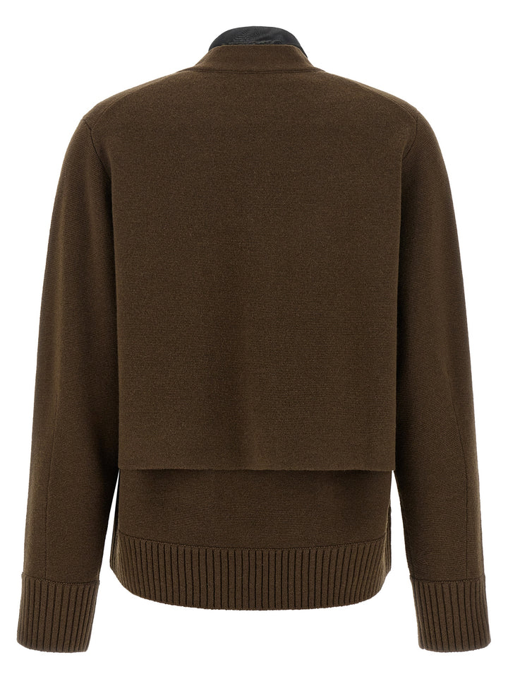 Sacai Cut-Out Cardigan Maglioni - Marrone | 72724e17cb71f681e2205810345006be9f6d767d