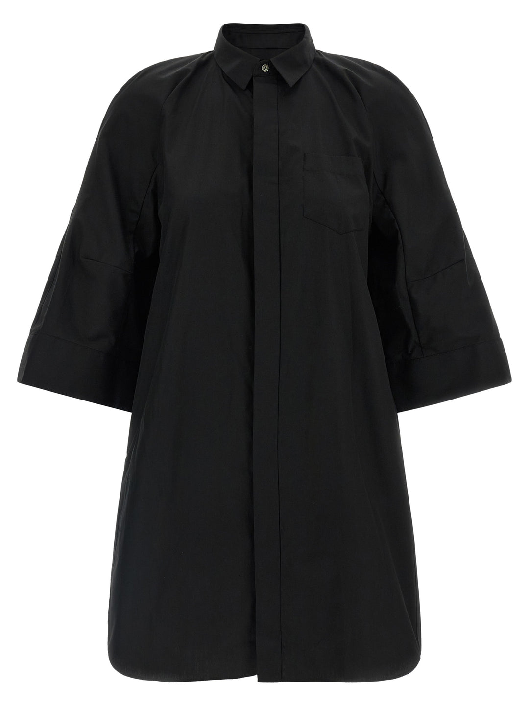 Sacai Chemisier Dress With Wide Sleeves Abiti - Nero | a3ef5be4505cd70751b66be4b838a0f518e247a7