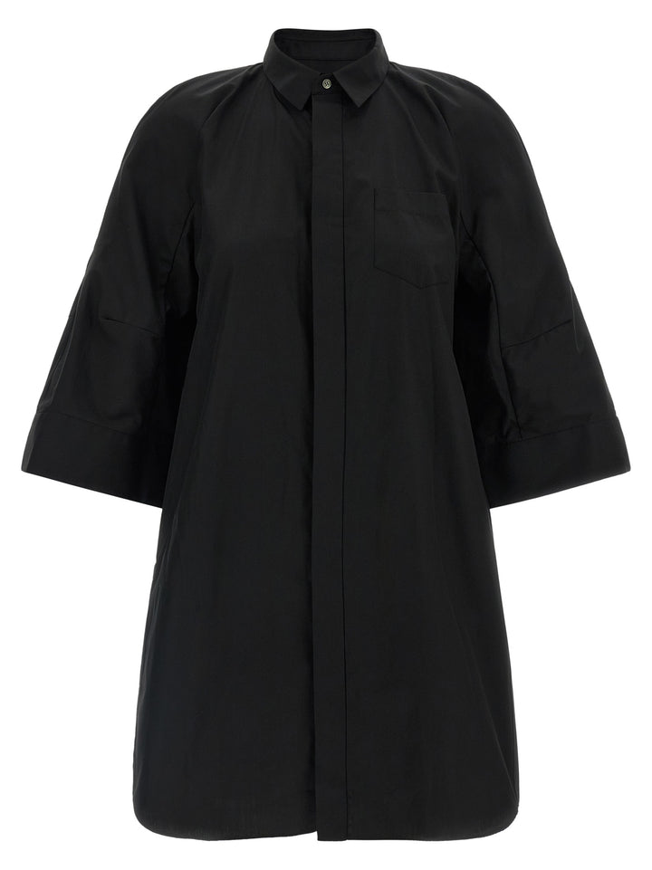 Sacai Chemisier Dress With Wide Sleeves Abiti - Nero | a3ef5be4505cd70751b66be4b838a0f518e247a7