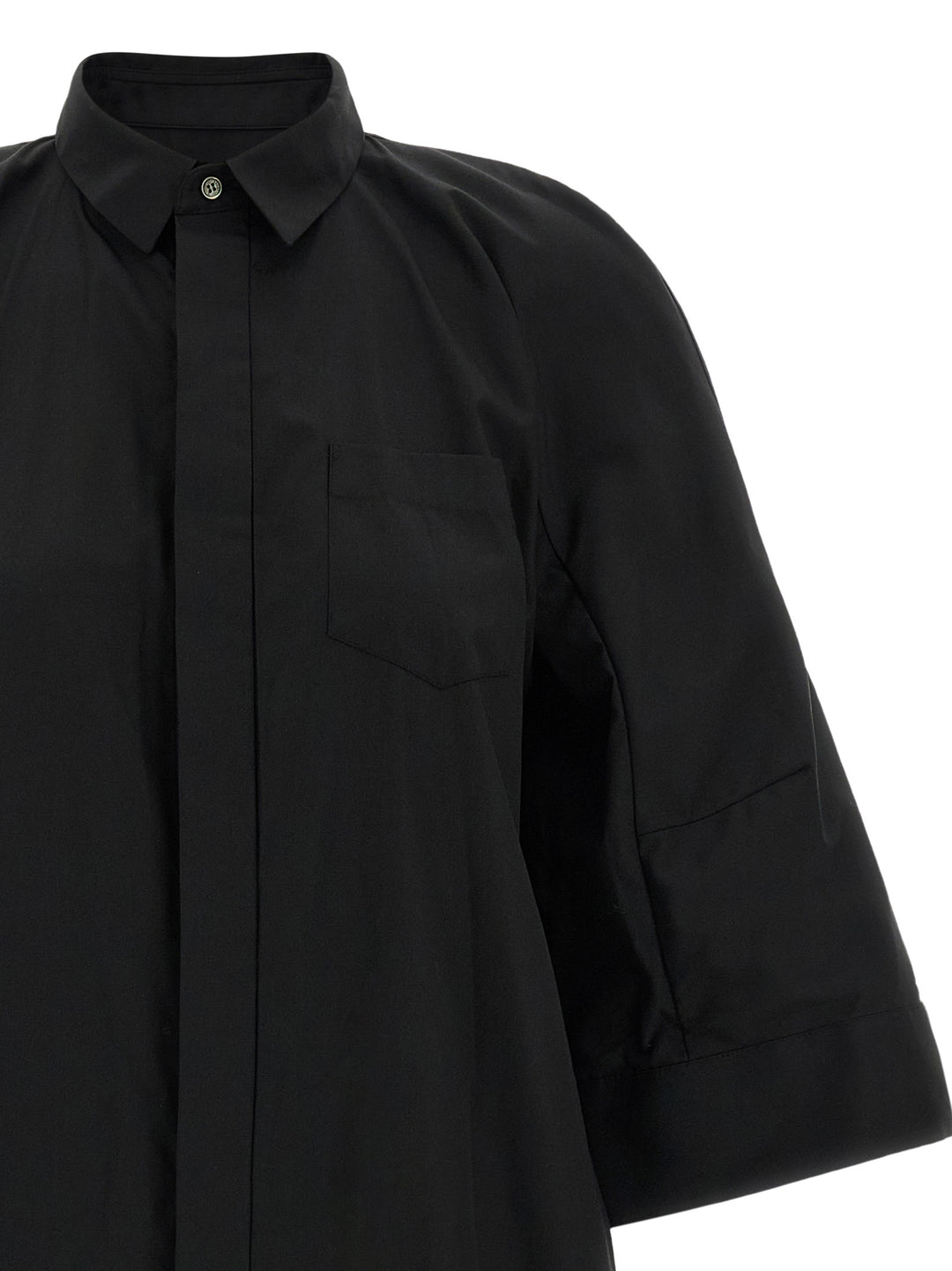 Sacai Chemisier Dress With Wide Sleeves Abiti - Nero | 667baf8ef9924b288f477a1ec5fad04d302e21ae