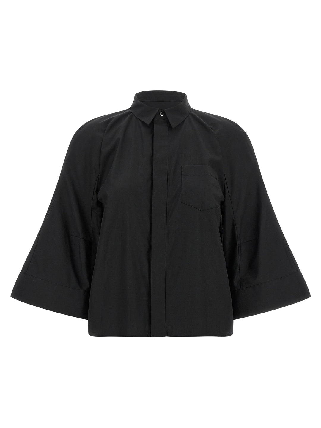 Sacai Poplin Shirt With Wide Sleeves Camicie - Nero | 5fd38391f85bffd49ea69e3b76a0d905d0f128df