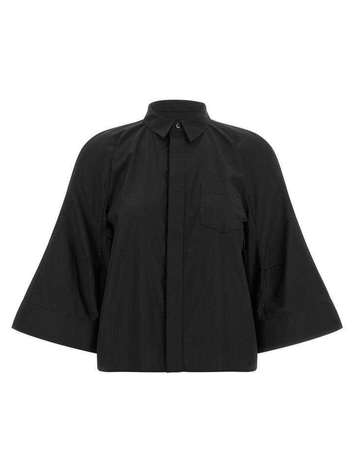 Sacai Poplin Shirt With Wide Sleeves Camicie - Nero | 5fd38391f85bffd49ea69e3b76a0d905d0f128df