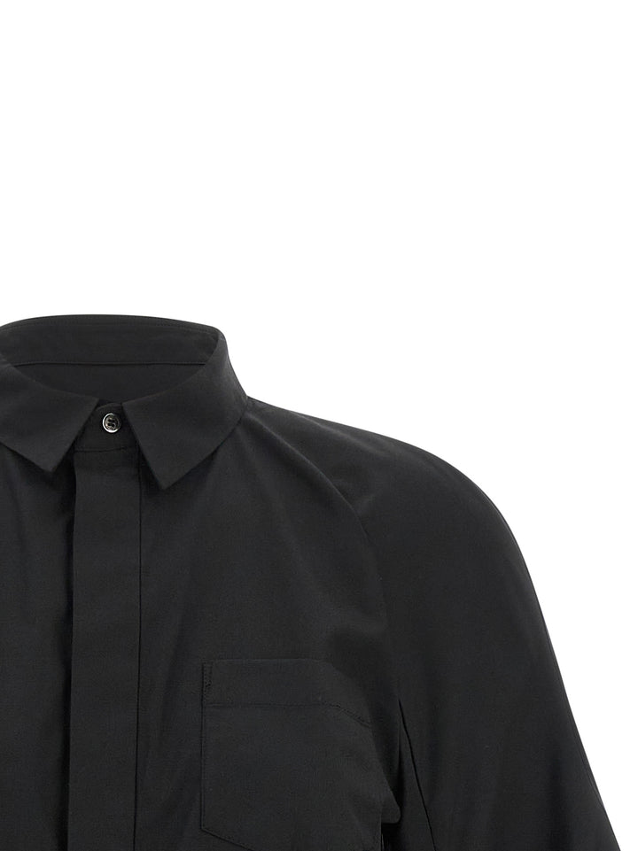 Sacai Poplin Shirt With Wide Sleeves Camicie - Nero | 24acf31d20fe66dfa33cf5c8bc95780bec2dfcaf