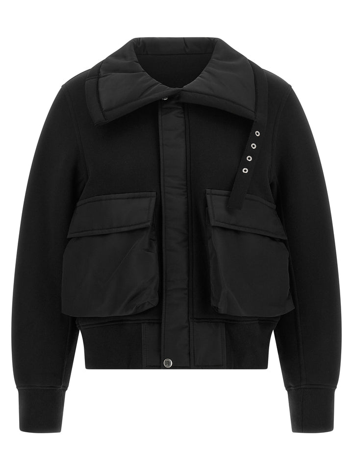 Sacai Terry Cloth-Effect Fabric Jacket Puffer Jackets - Nero | 8e96bef75e000245c8e9861e54deba0eb4d48402