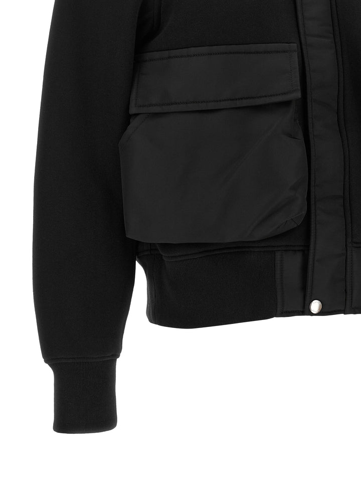 Sacai Terry Cloth-Effect Fabric Jacket Puffer Jackets - Nero | 5f3f5da730da6ea08ee52c3adadd8fa44cb5de49