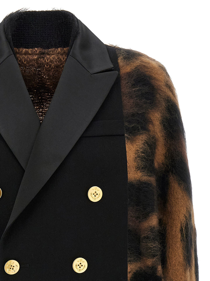 Sacai Cardigan With Double-Breasted Insert Maglioni - Multicolor | 7e2c489f992257d03745bd6bb7c04f6611399e13