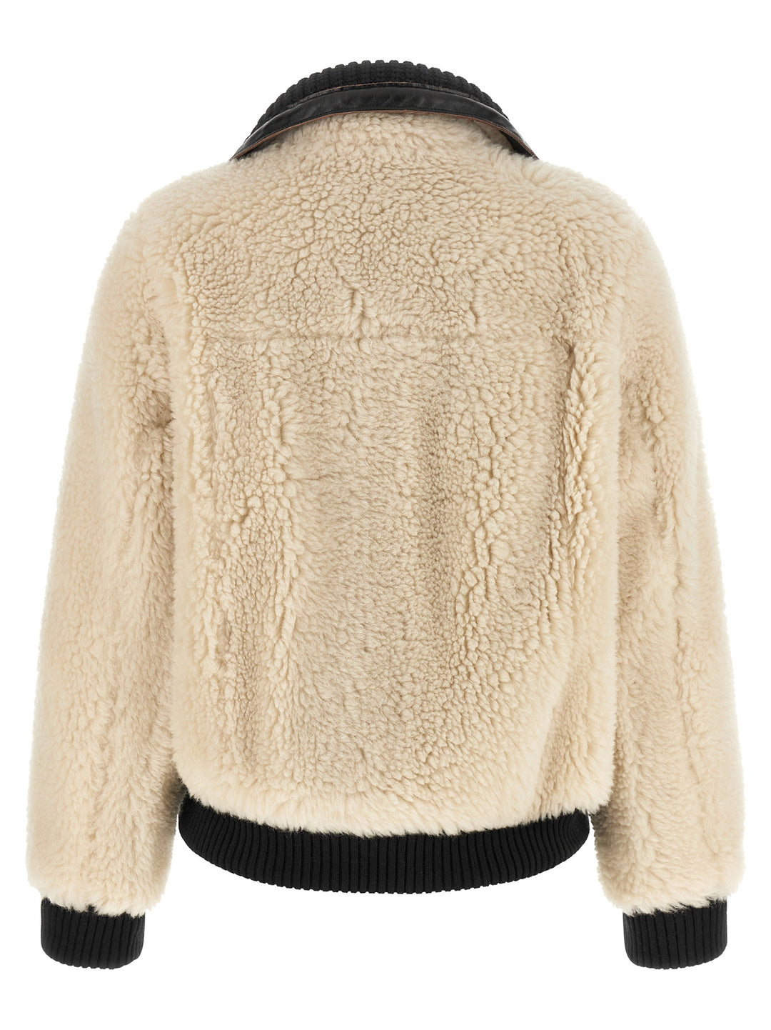 Sacai Shearling Effect Wool Jacket Puffer Jackets - Nero | 2910826d420202450d2a1dab47cad3b0260fe2e5