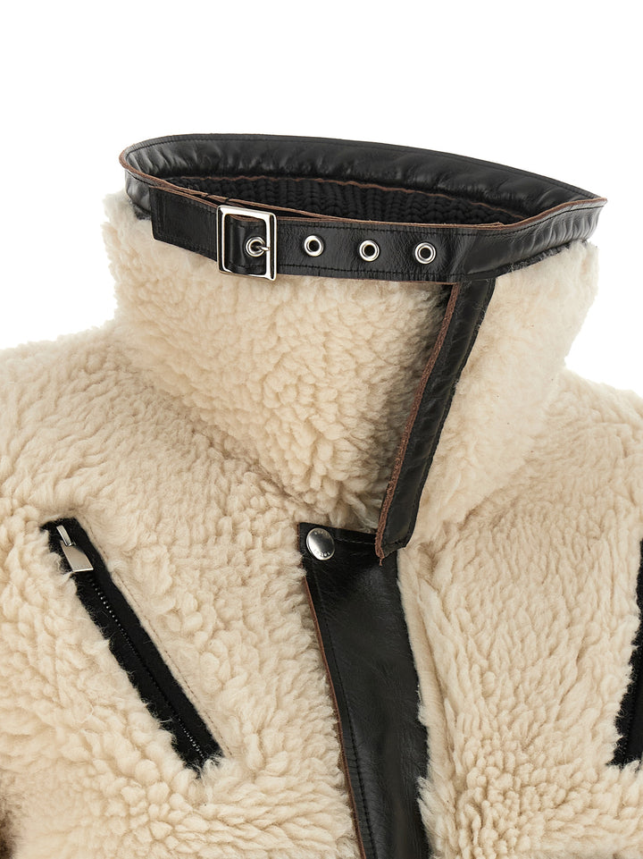 Sacai Shearling Effect Wool Jacket Puffer Jackets - Nero | a07b6441dd163d7bf96527b3af27e9e4959703a0