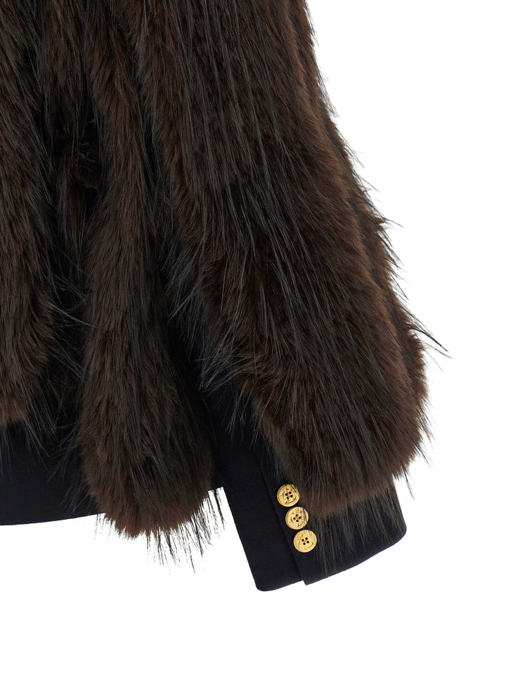 Sacai Jacket With  Inserts Pellicce - Marrone | 1b3b9511ecc50c6712fd874960eb43e2ad65d4b6