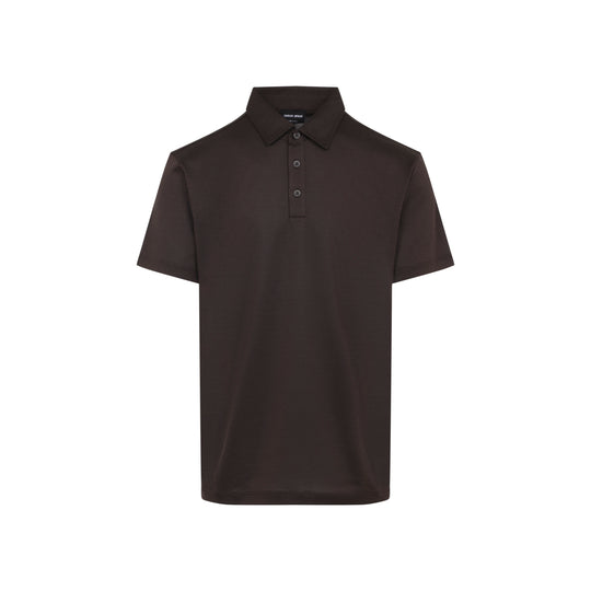 Brown Cotton And Silk Polo