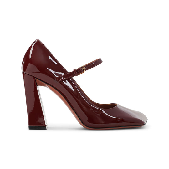 Wine Red Patent Leather Charlotte Mary Jane 45 Pumps