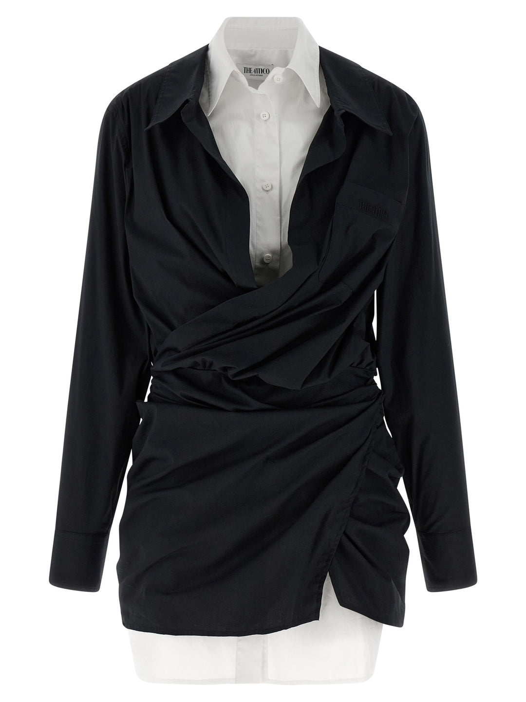 The Attico Double Layer Shirt Dress Abiti - Bianco/Nero | 0221a21bc51666cbbef59708b46b05dfbe713534